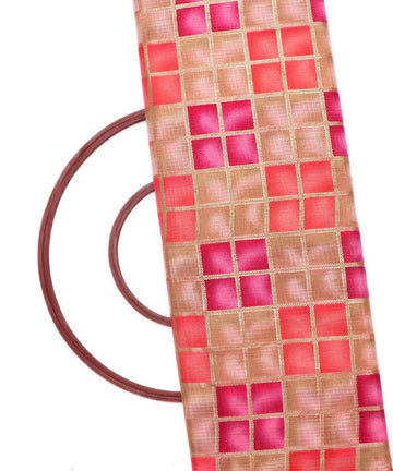 light brown checks pattern kota doria fabric